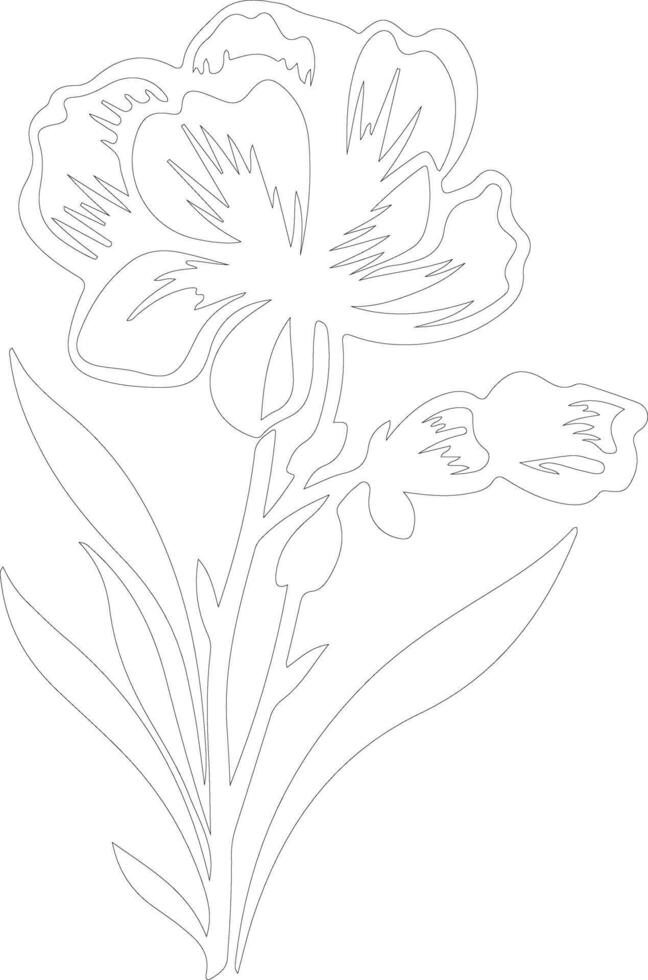 AI generated freesia  outline silhouette vector