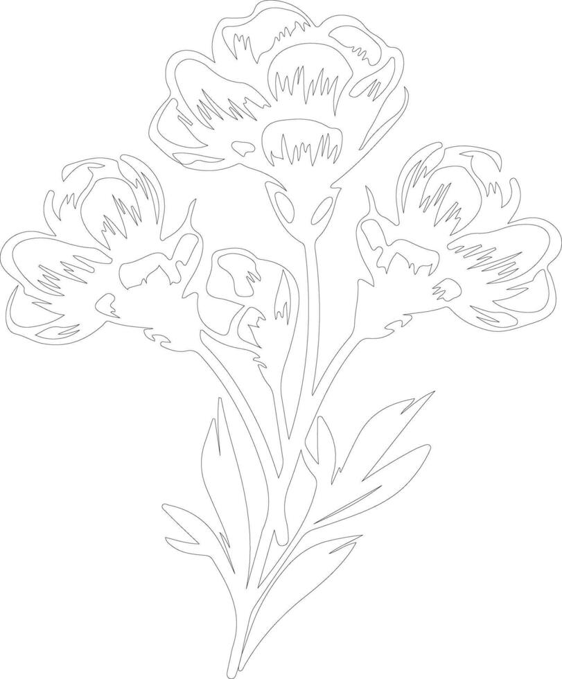 AI generated freesia  outline silhouette vector