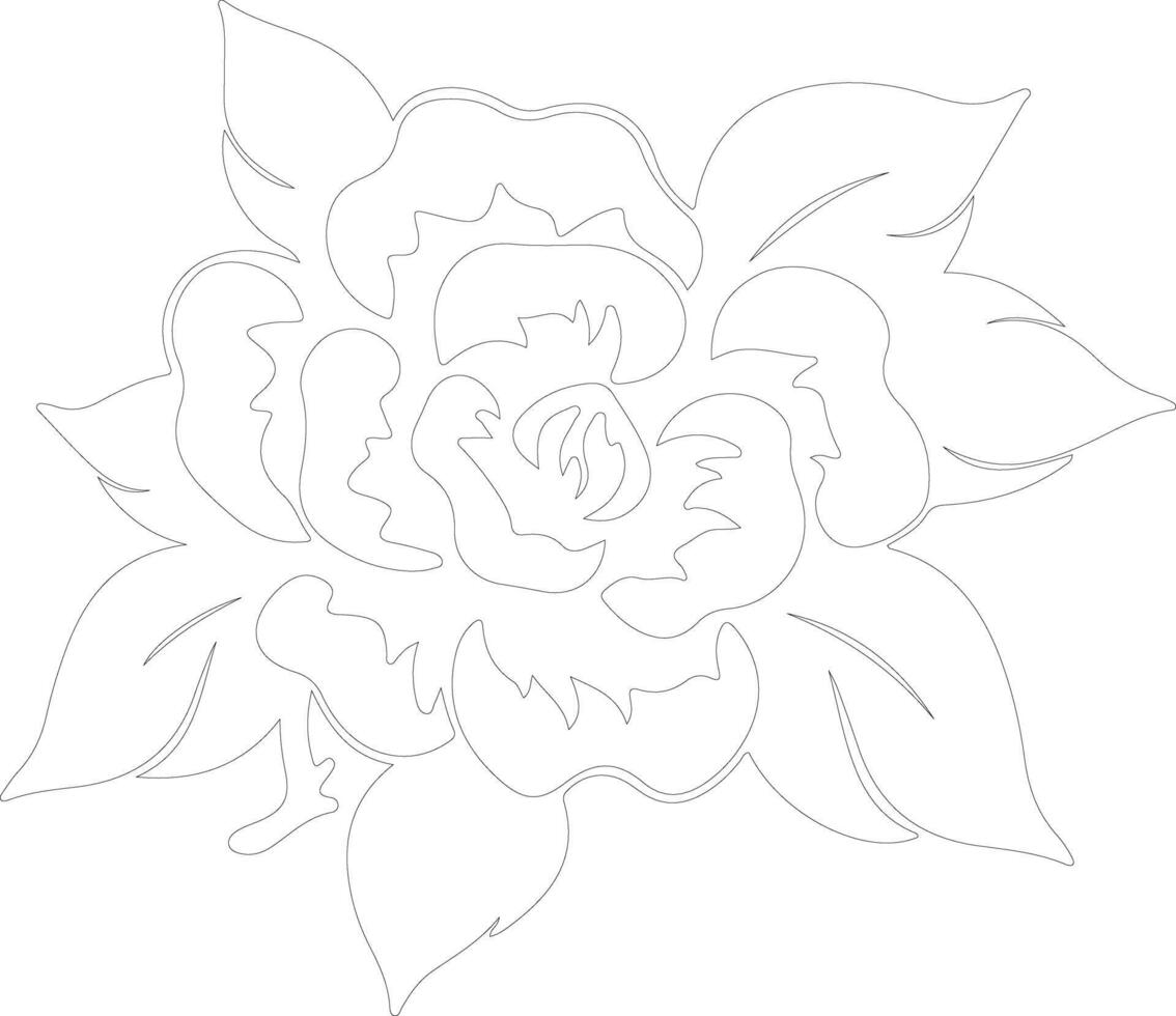 AI generated gardenia  outline silhouette vector