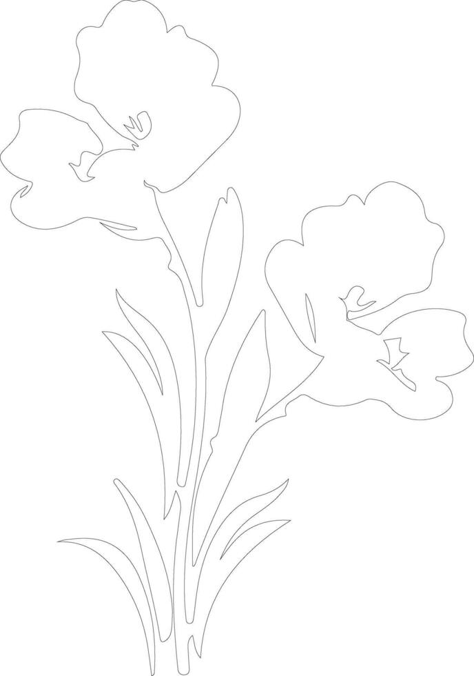 AI generated freesia  outline silhouette vector