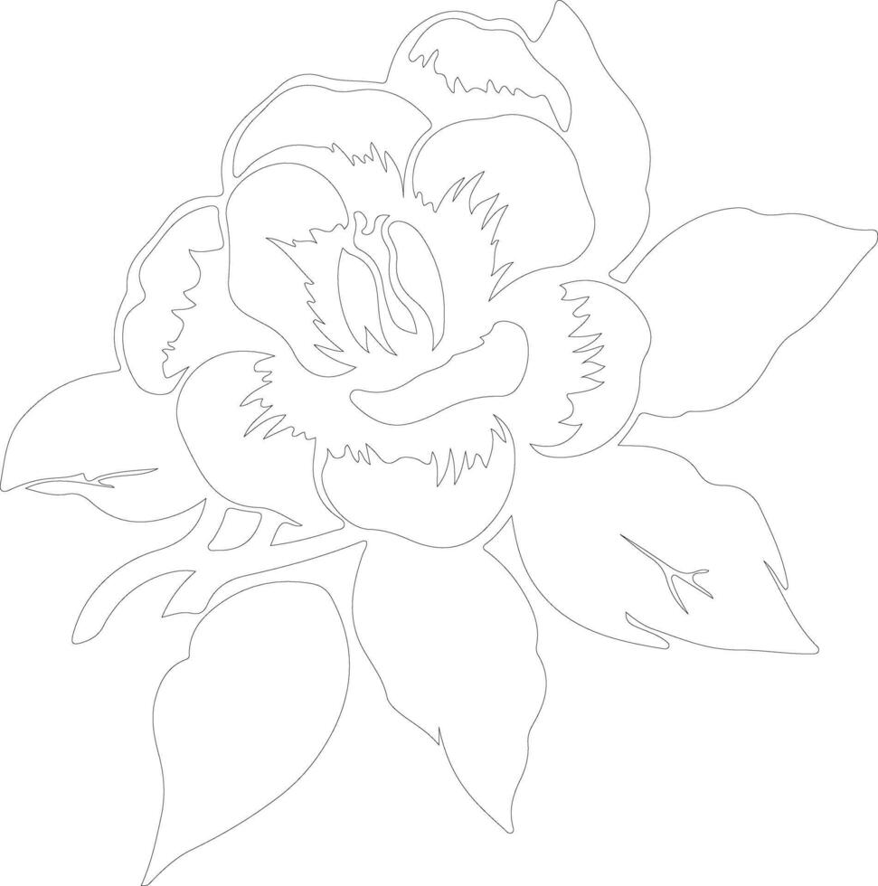 AI generated gardenia  outline silhouette vector