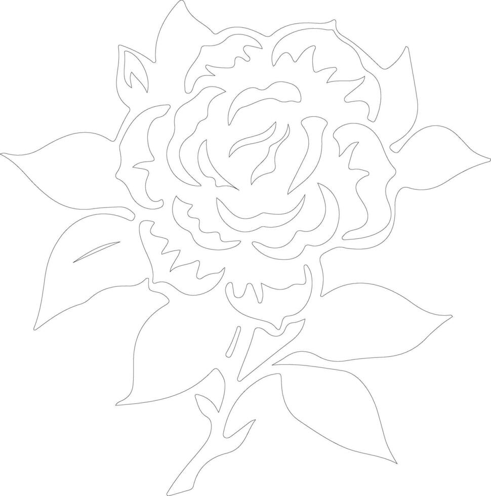 AI generated gardenia outline silhouette vector