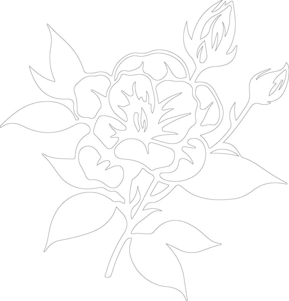 AI generated gardenia  outline silhouette vector