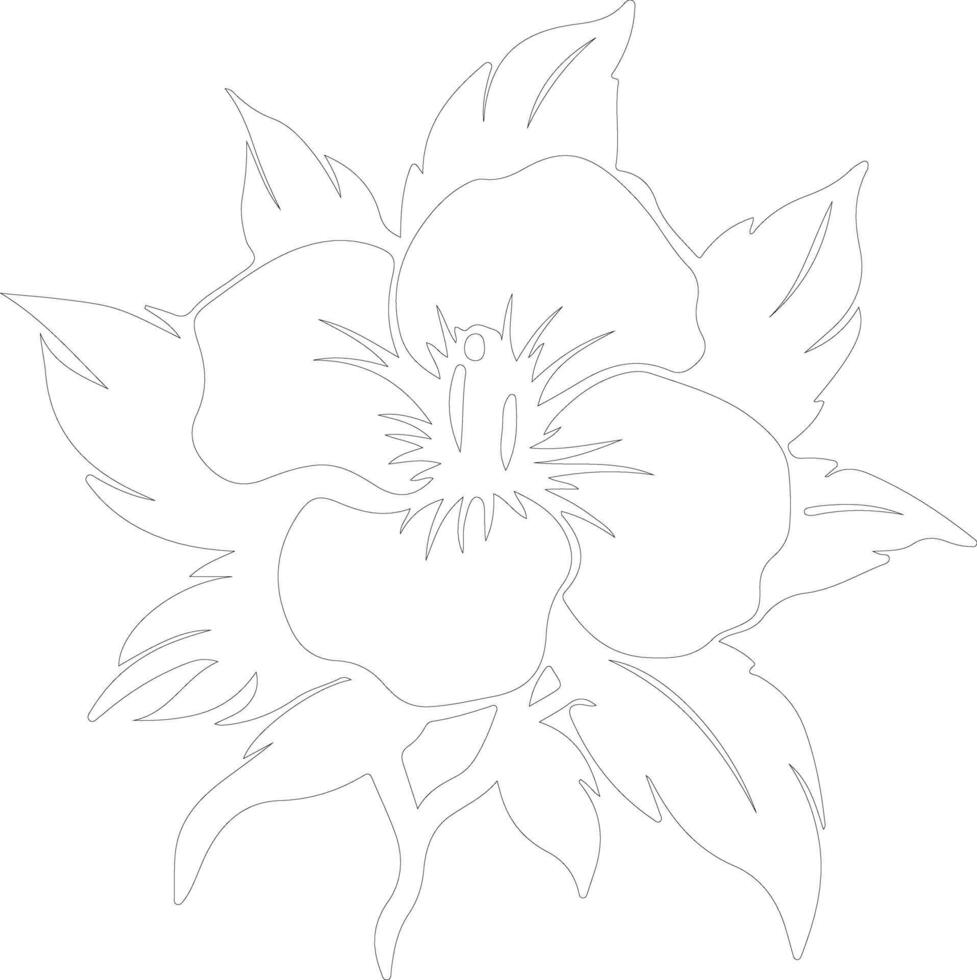 AI generated gardenia  outline silhouette vector