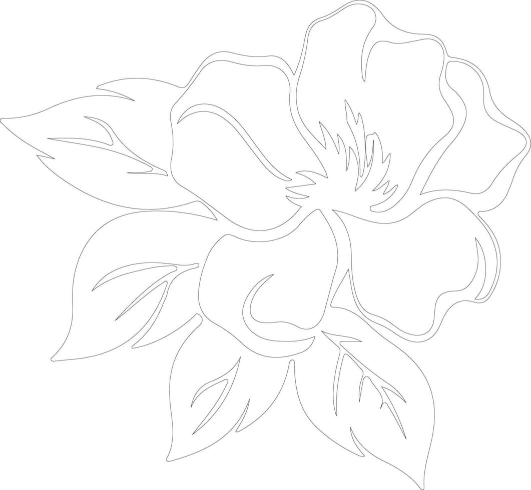 AI generated gardenia  outline silhouette vector