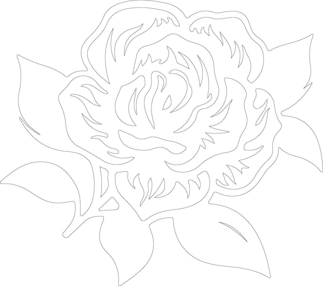 AI generated gardenia  outline silhouette vector