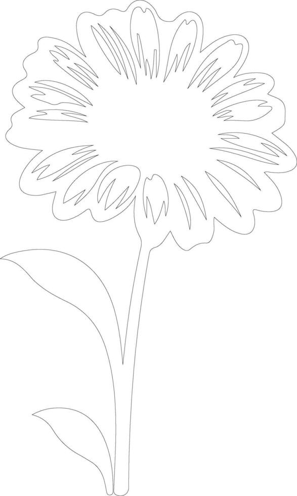 AI generated gerbera daisy  outline silhouette vector