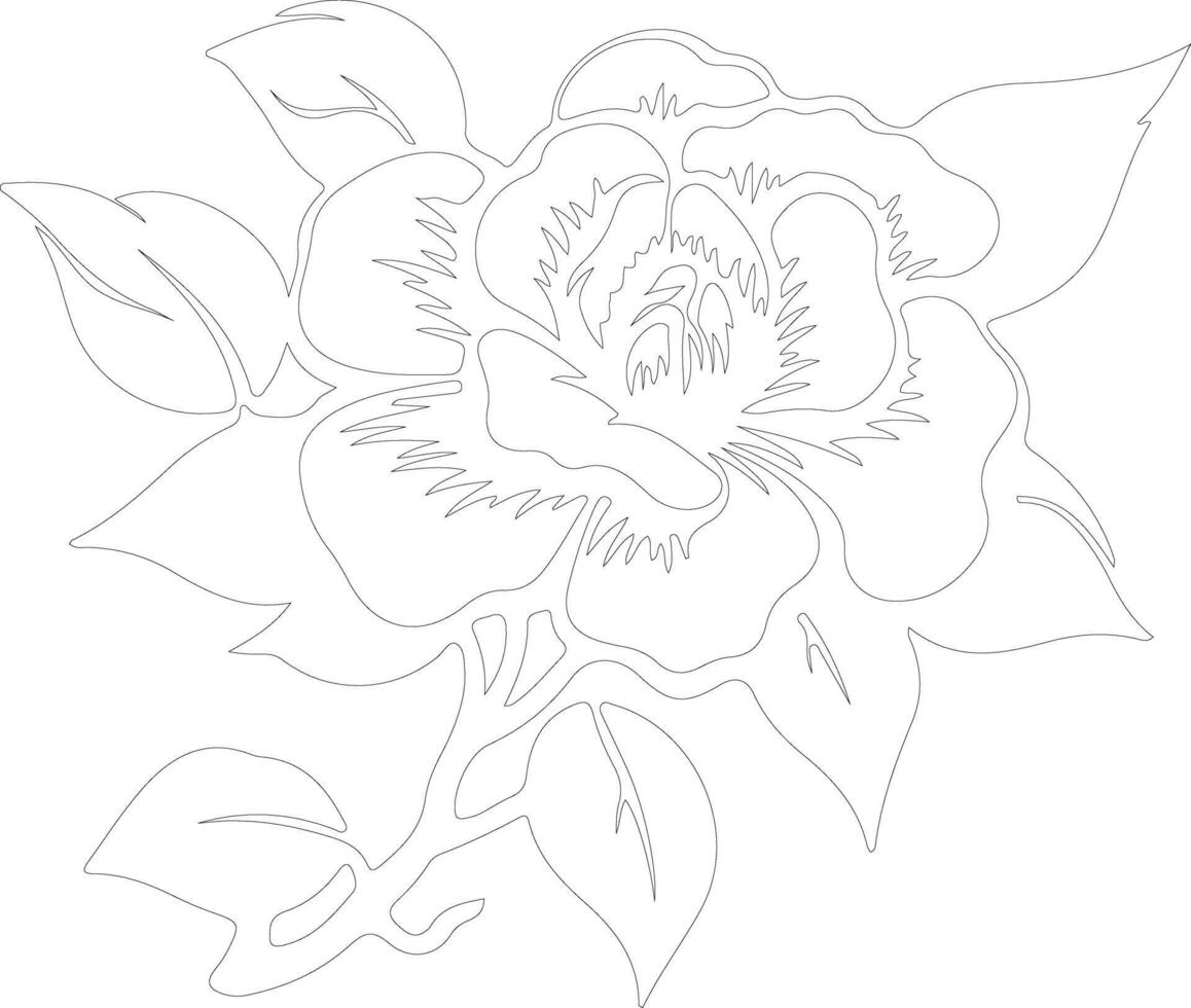 AI generated gardenia  outline silhouette vector