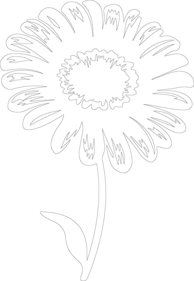 ai generado gerbera margarita contorno silueta vector