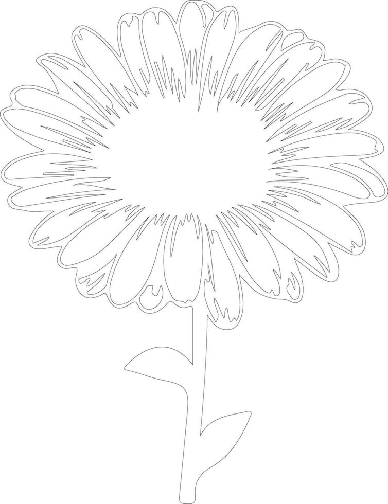 AI generated gerbera daisy  outline silhouette vector