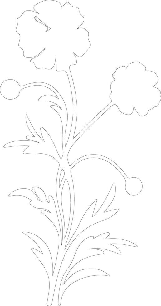 AI generated gillyflower  outline silhouette vector