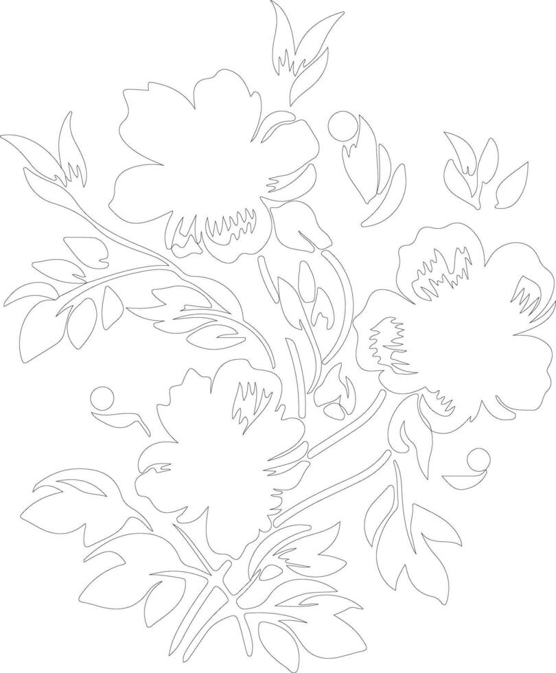 AI generated gillyflower  outline silhouette vector