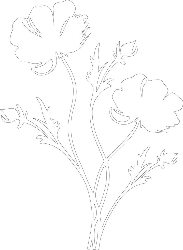 AI generated gillyflower  outline silhouette vector