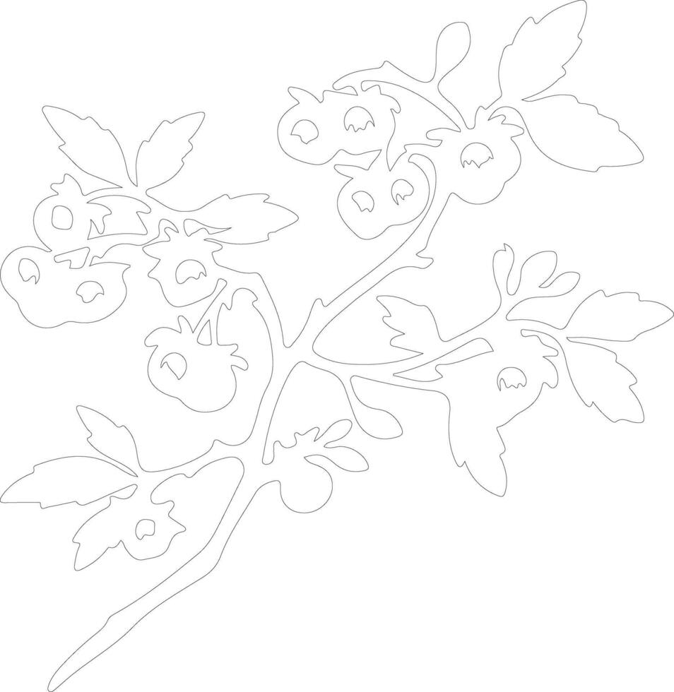 AI generated hawthorn  outline silhouette vector