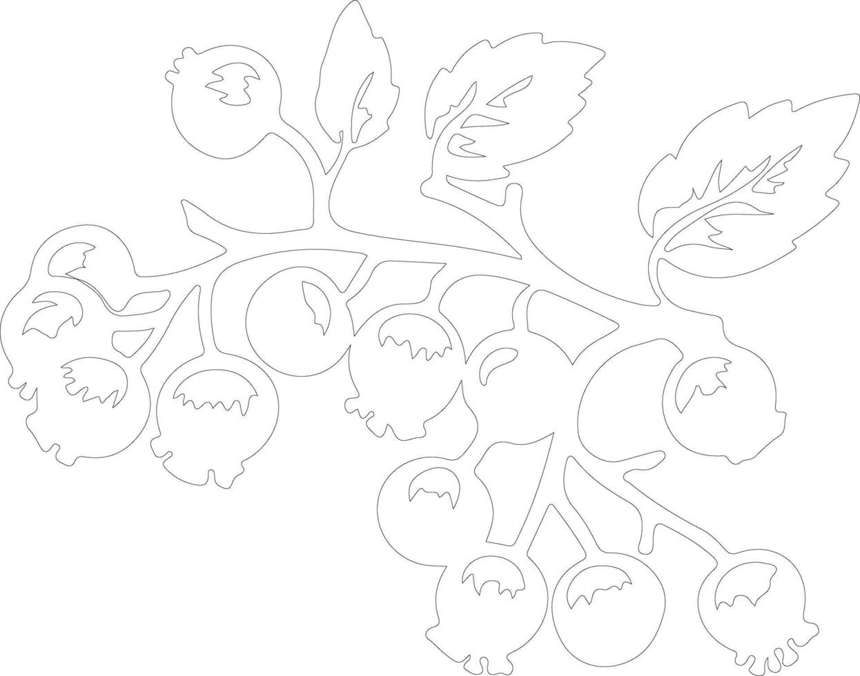 AI generated hawthorn  outline silhouette vector