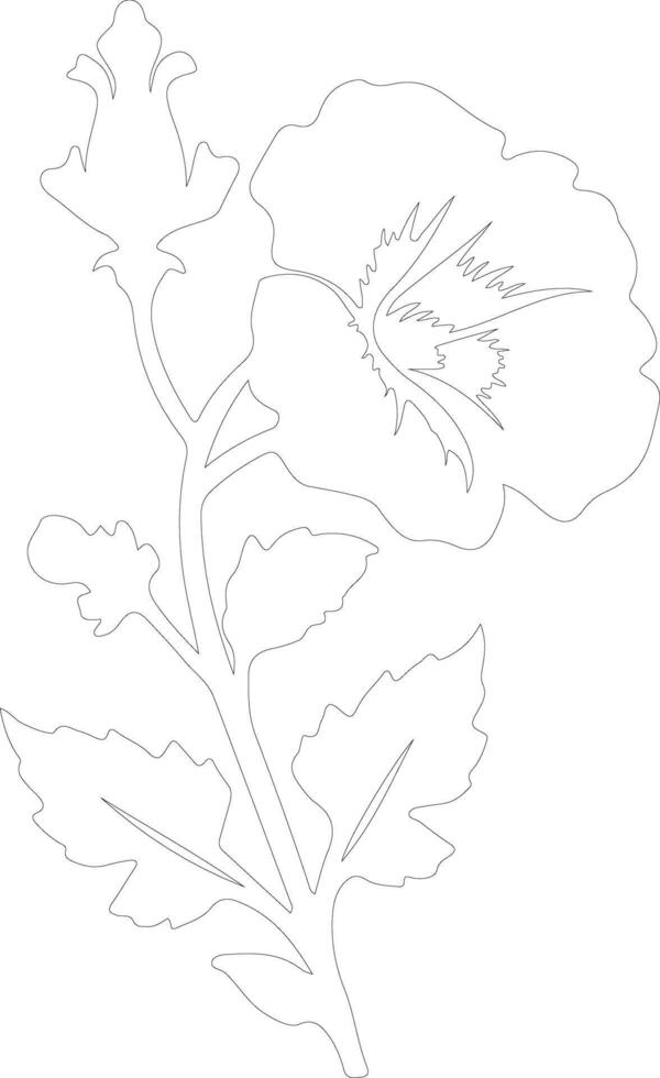 AI generated hollyhock  outline silhouette vector