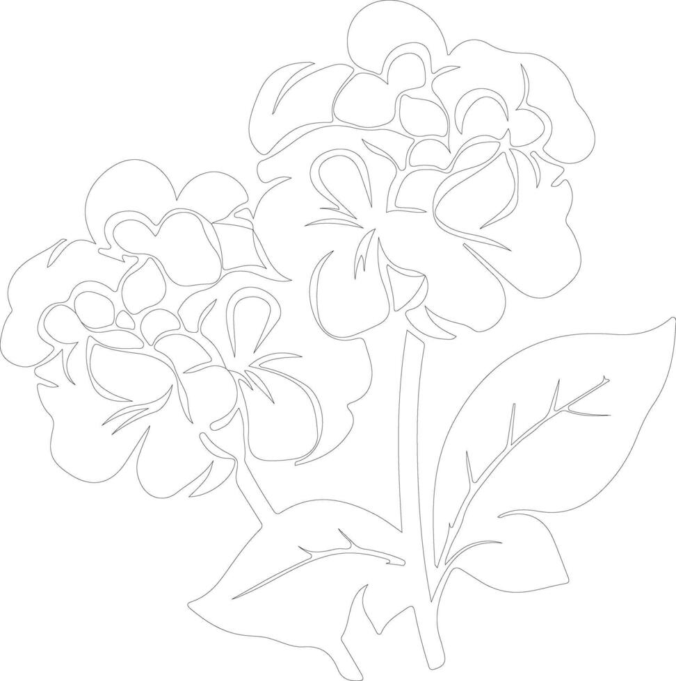 ai generado hortensia contorno silueta vector