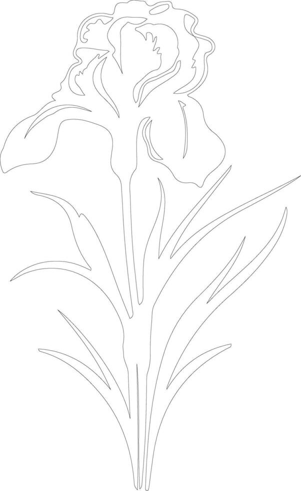 AI generated iris  outline silhouette vector