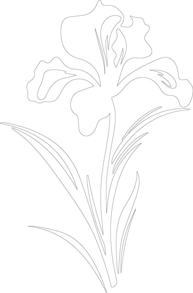 AI generated iris  outline silhouette vector