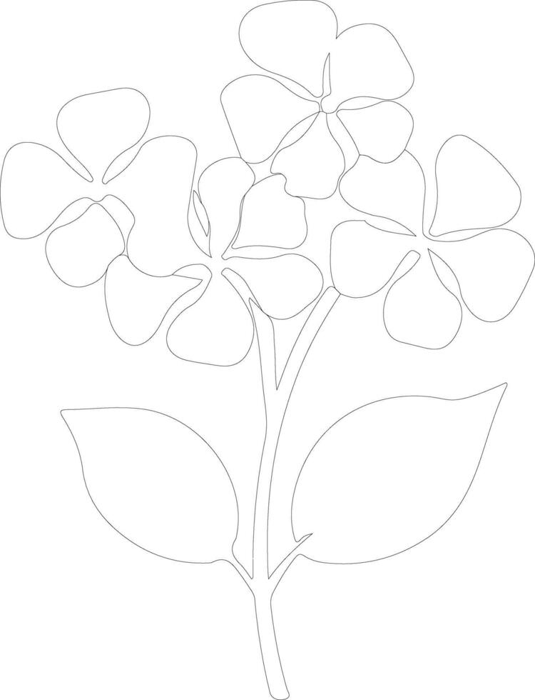 AI generated hydrangea  outline silhouette vector