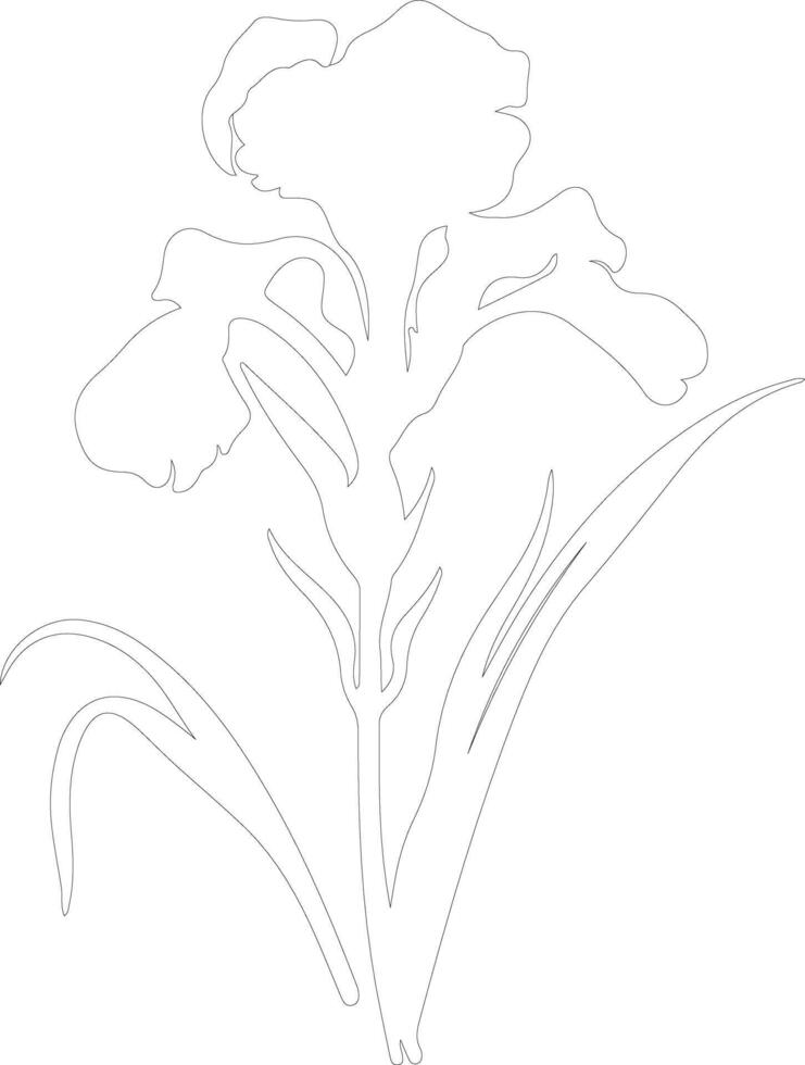 AI generated iris  outline silhouette vector