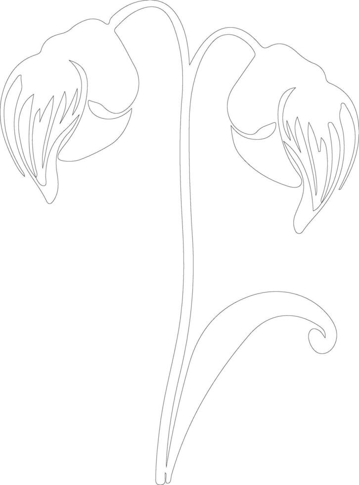 AI generated ladys slipper  outline silhouette vector