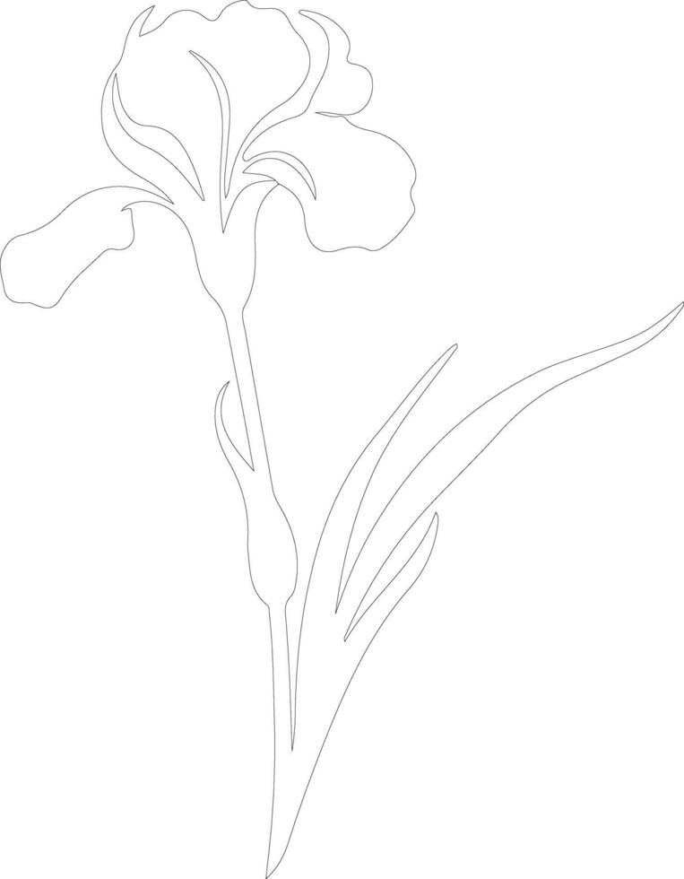 AI generated iris  outline silhouette vector