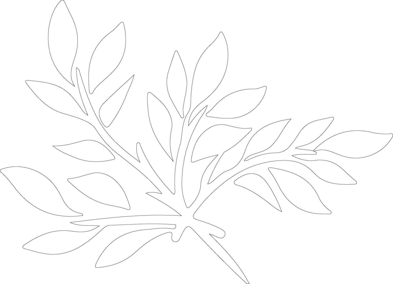 AI generated laurel  outline silhouette vector