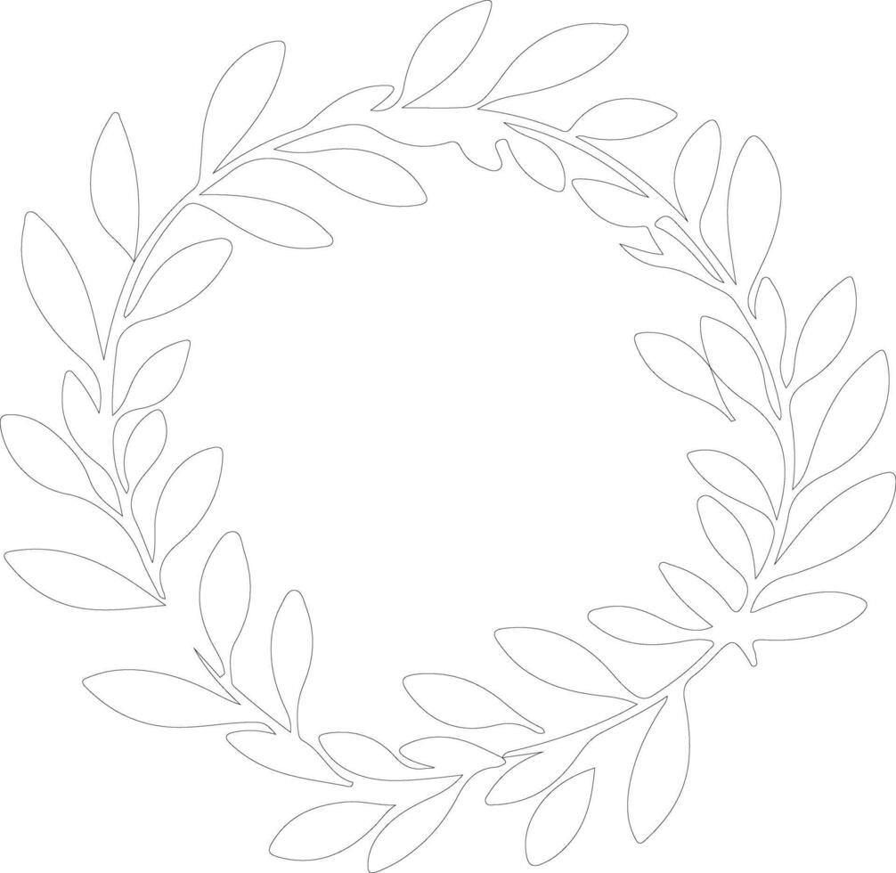 AI generated laurel  outline silhouette vector