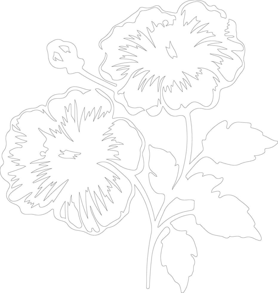 AI generated mallow  outline silhouette vector