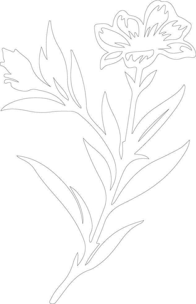 AI generated oleander  outline silhouette vector