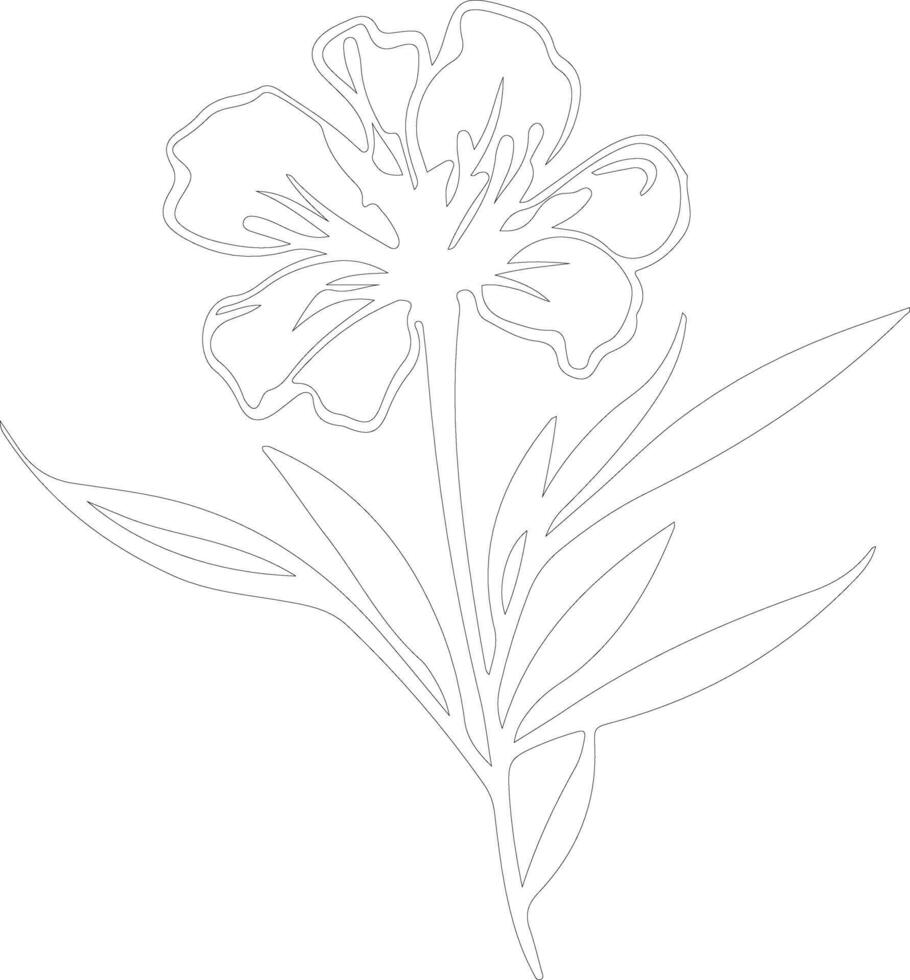 AI generated oleander  outline silhouette vector