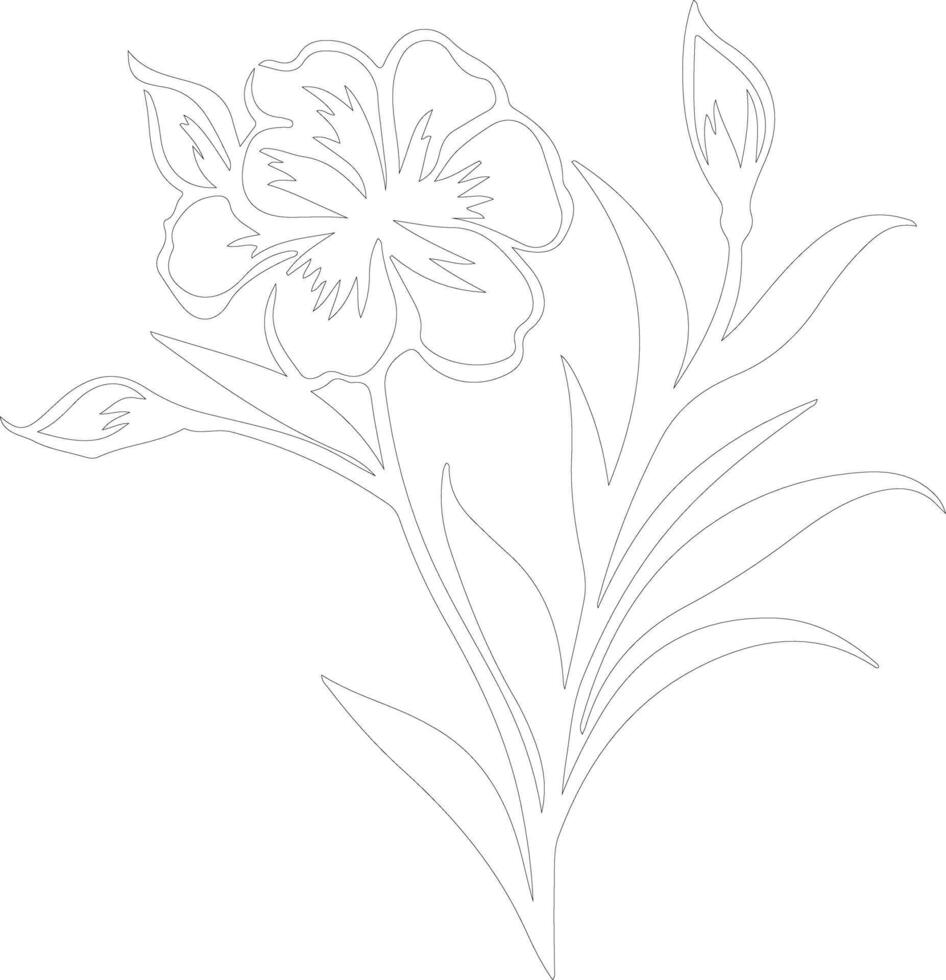 AI generated oleander  outline silhouette vector