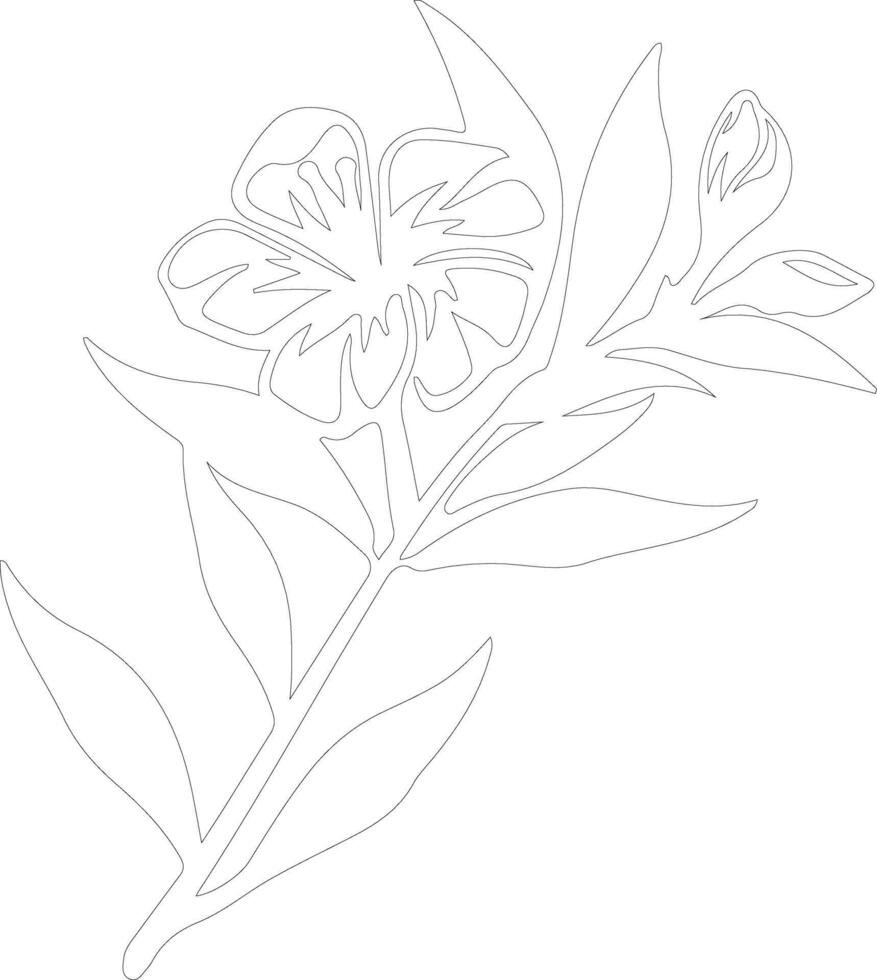 AI generated oleander  outline silhouette vector