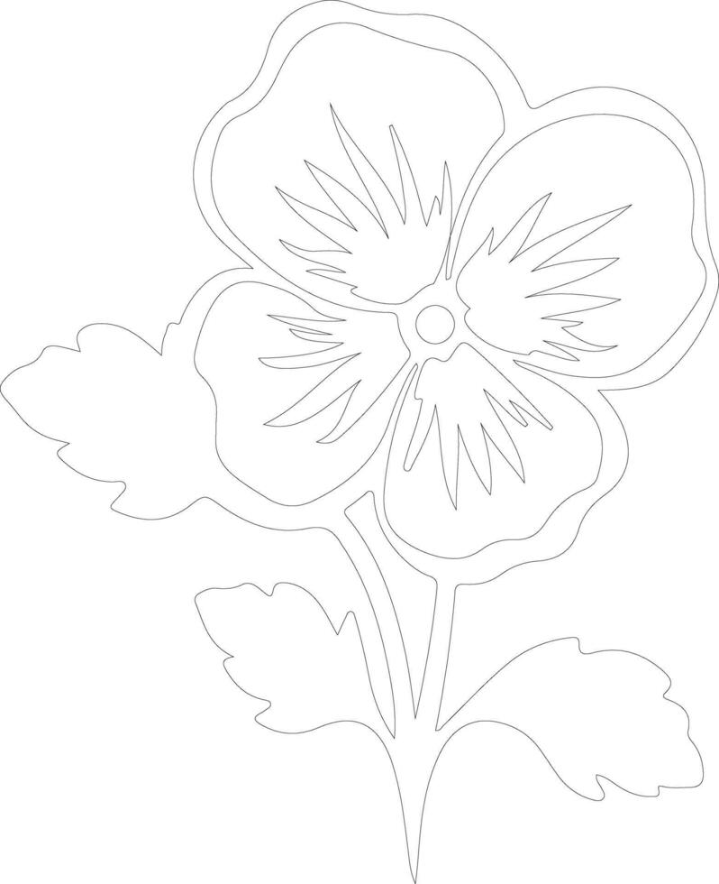AI generated pansy  outline silhouette vector