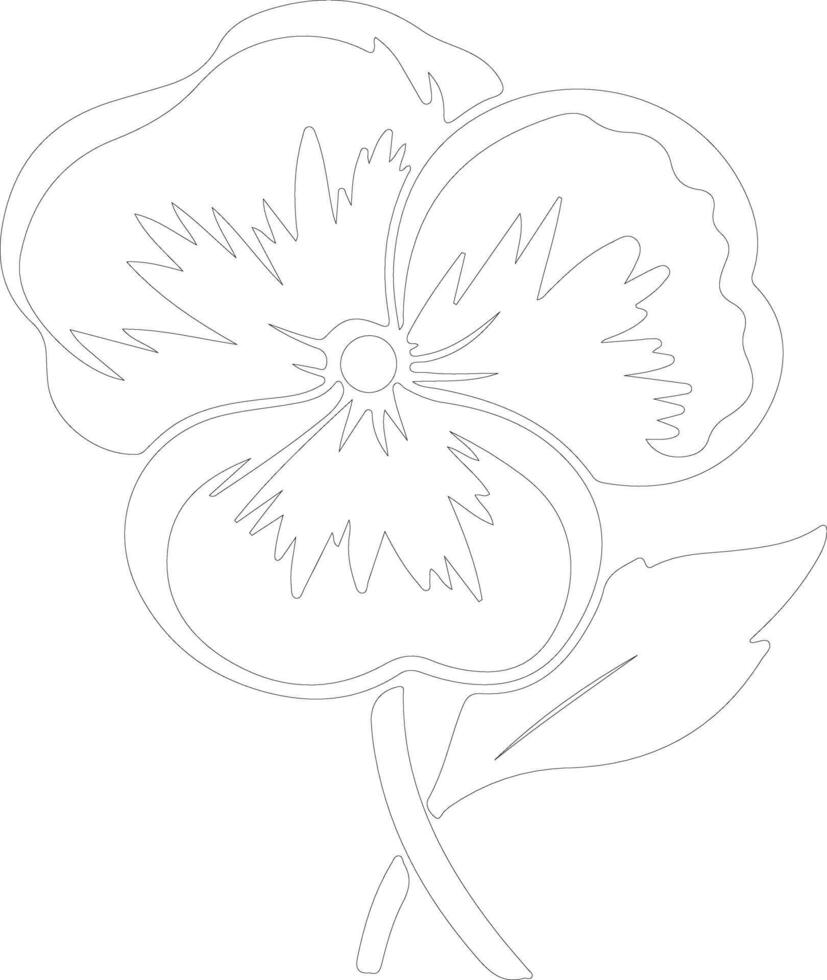 AI generated pansy  outline silhouette vector