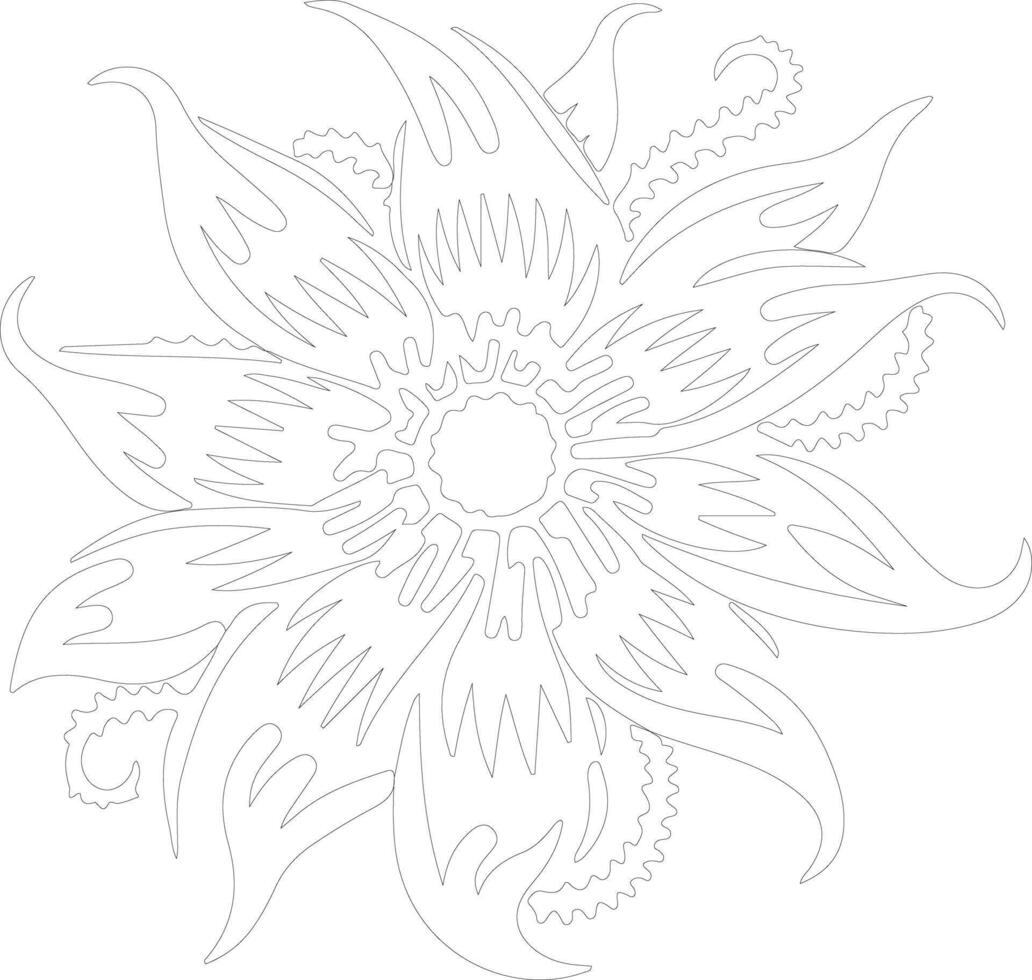 AI generated passionflower  outline silhouette vector