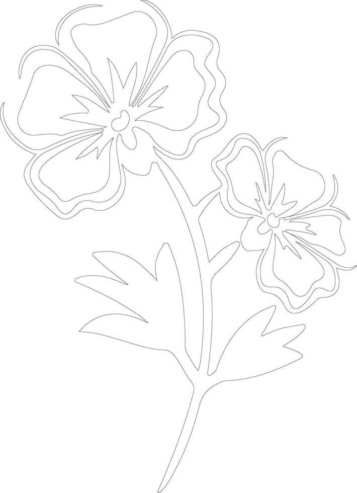 AI generated phlox  outline silhouette vector
