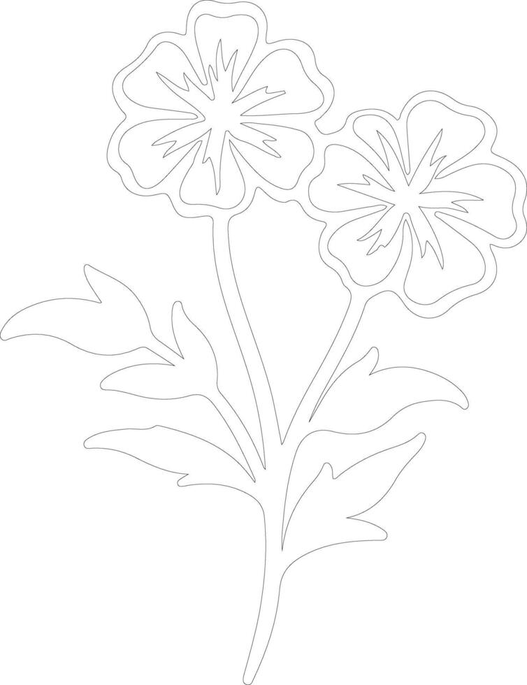AI generated phlox outline silhouette vector