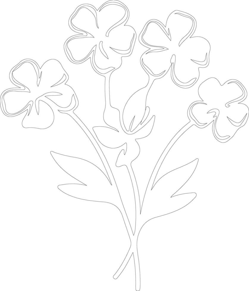 AI generated phlox  outline silhouette vector