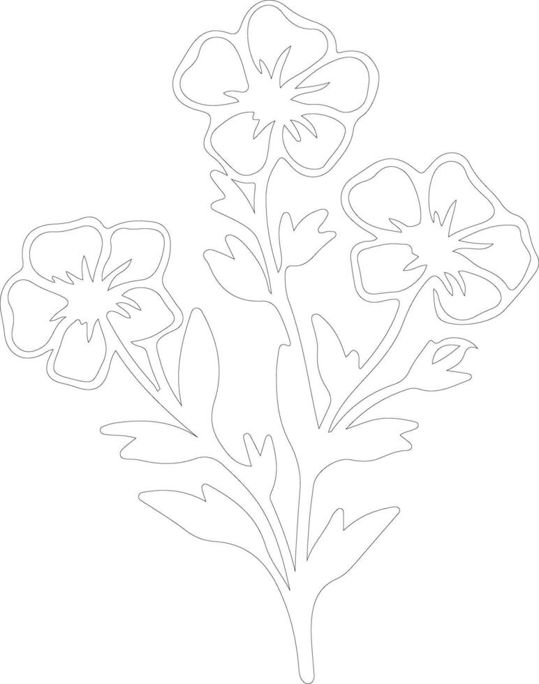 AI generated phlox  outline silhouette vector