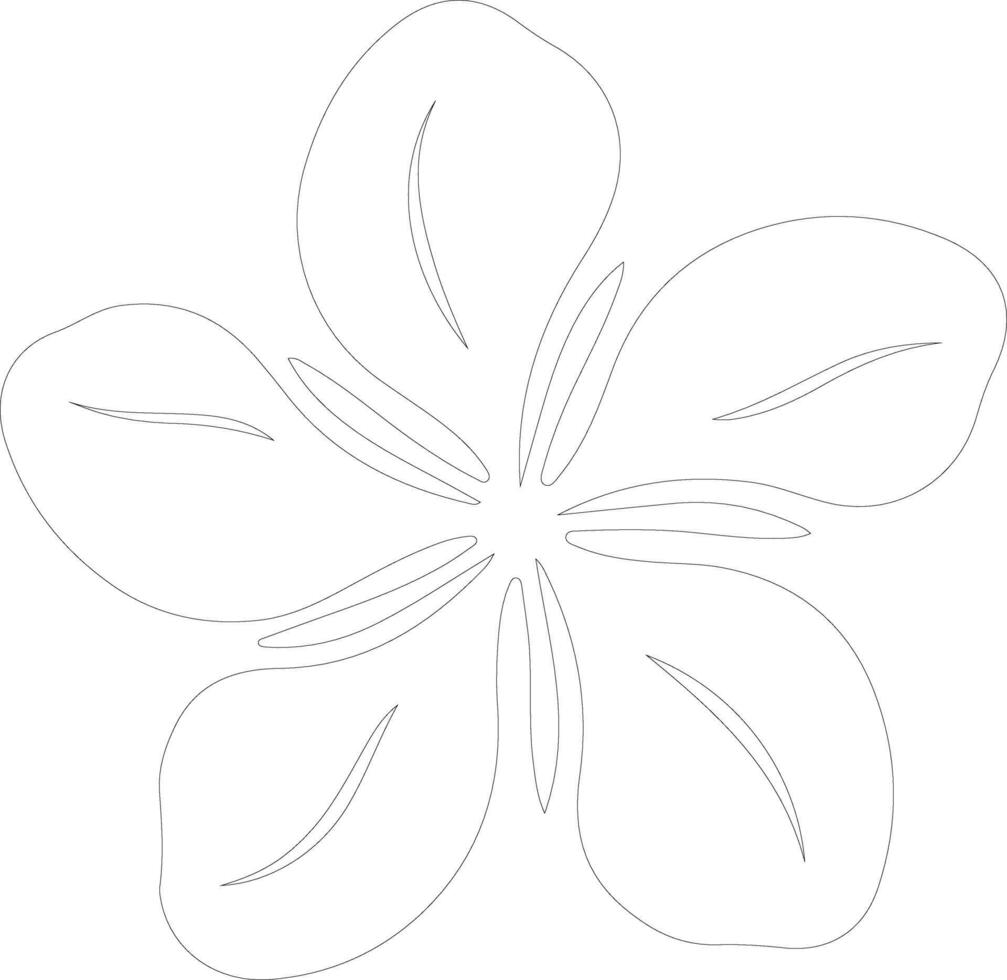 AI generated plumeria  outline silhouette vector