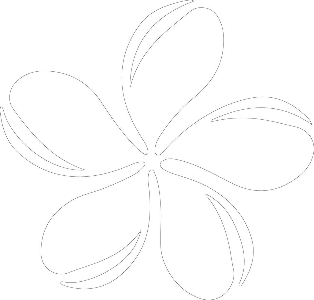 AI generated plumeria  outline silhouette vector