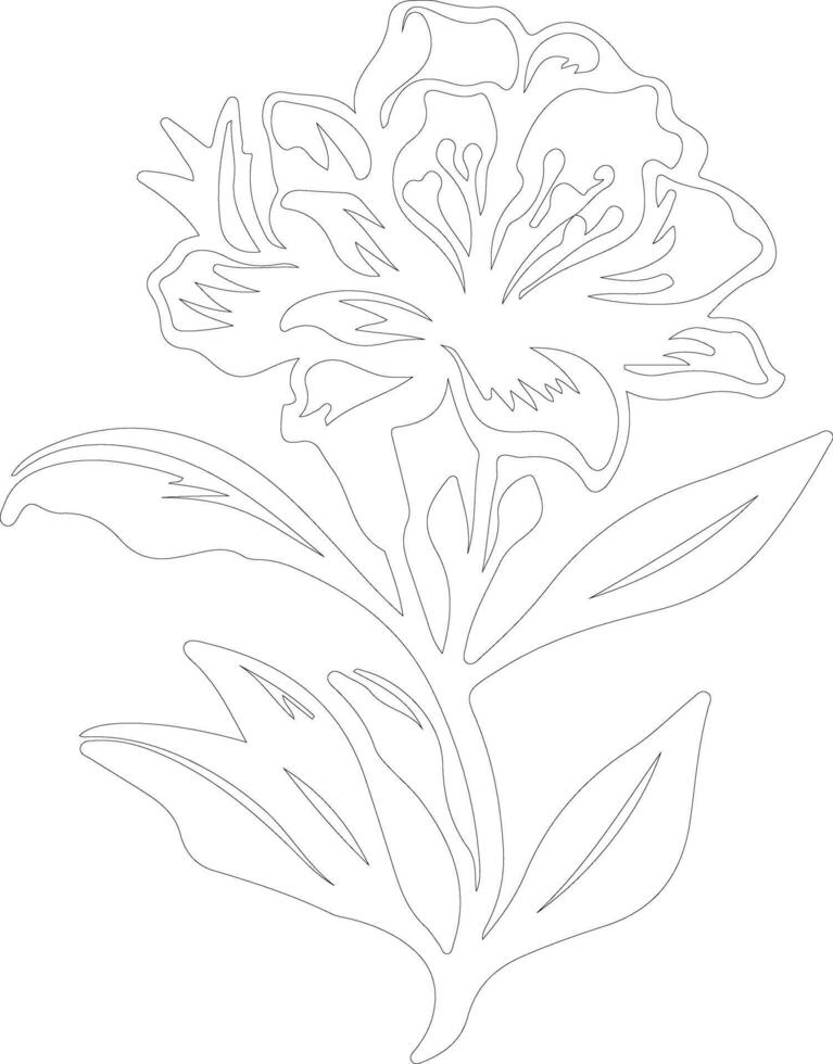 AI generated rhododendron  outline silhouette vector