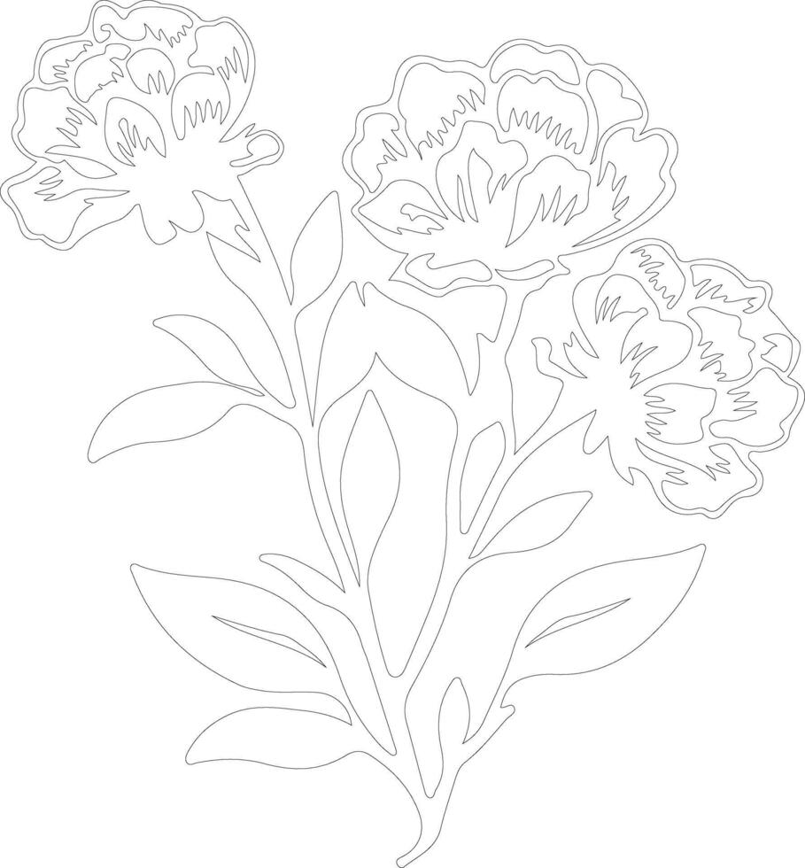 AI generated rhododendron outline silhouette vector