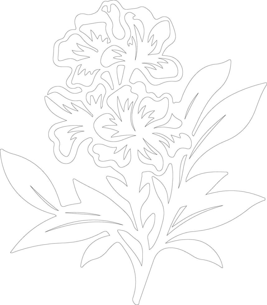 AI generated rhododendron  outline silhouette vector