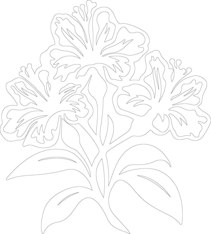 AI generated rhododendron  outline silhouette vector