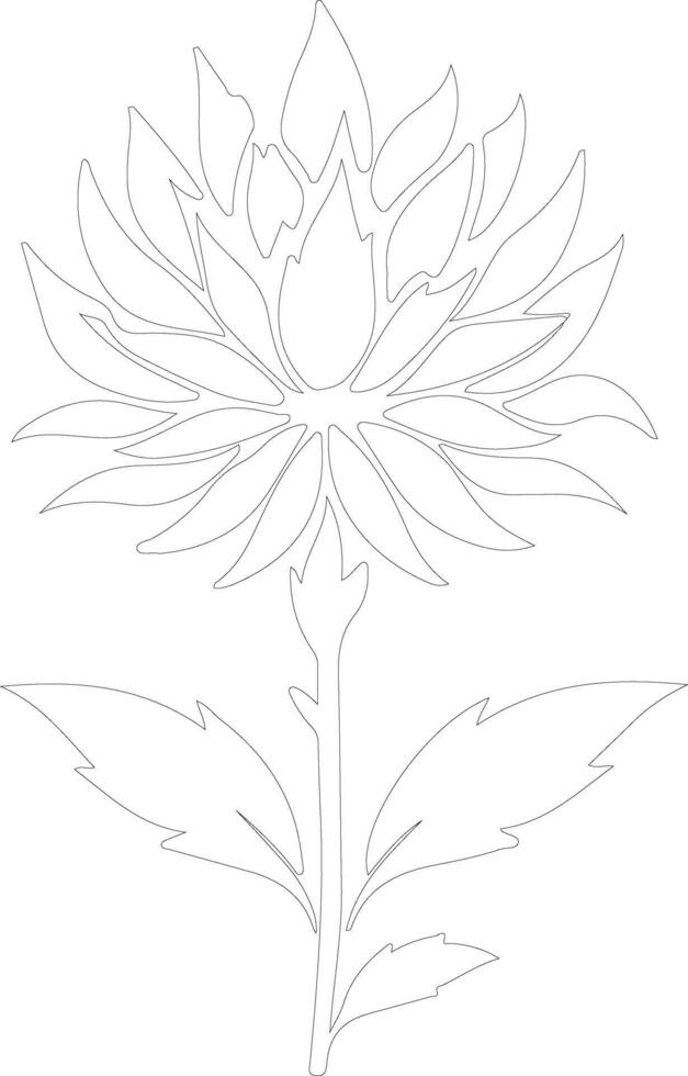 AI generated safflower  outline silhouette vector