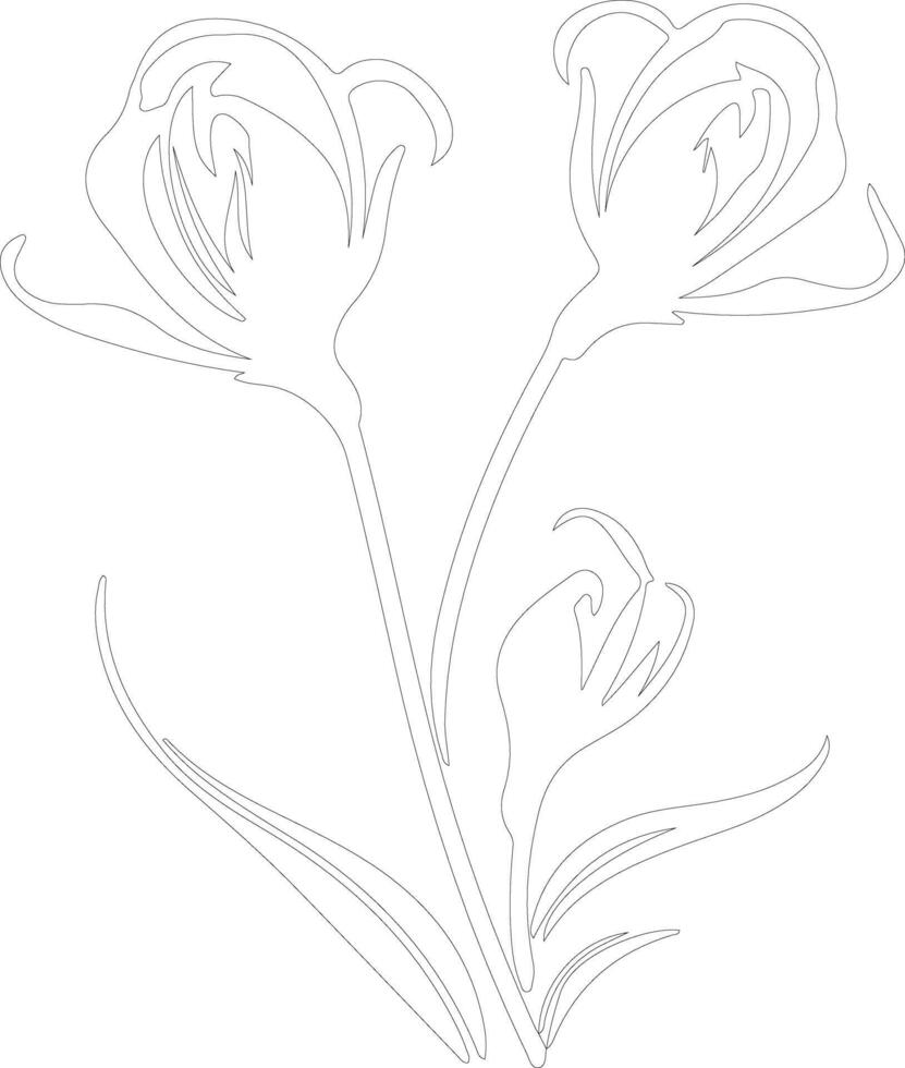 AI generated sego lily  outline silhouette vector