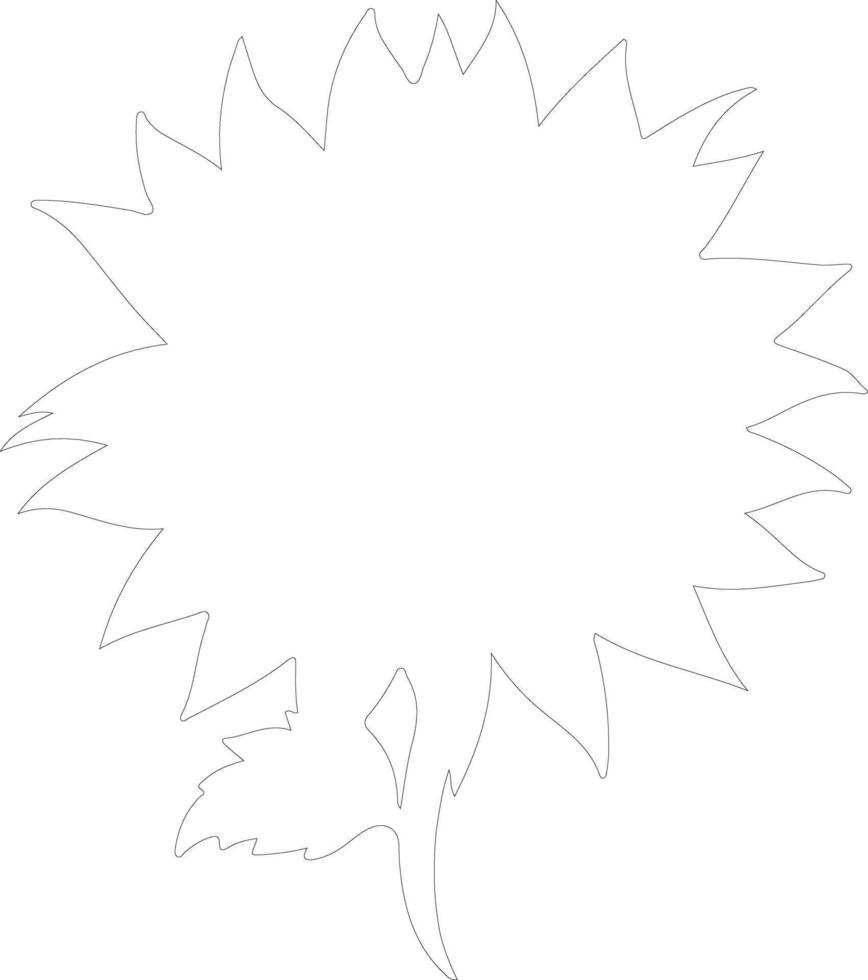 AI generated sunflower  outline silhouette vector